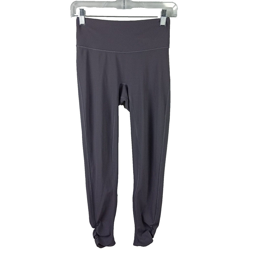 Lululemon Womens Leggings Size 4 25" Magnum Gray 7/8 Stretch Gym Yoga Athleisure